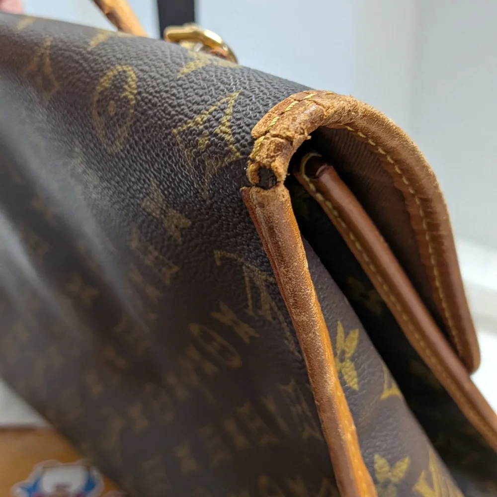 Louis Vuitton Monogram Canvas Satchel in Brown and Tan Leather Trim Gorgeous can - Picture 8 of 12
